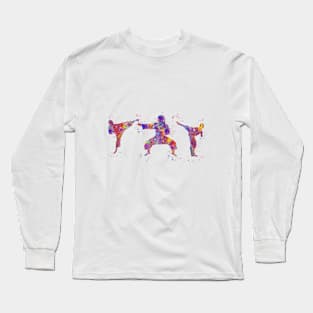 Karate mom with sons Long Sleeve T-Shirt